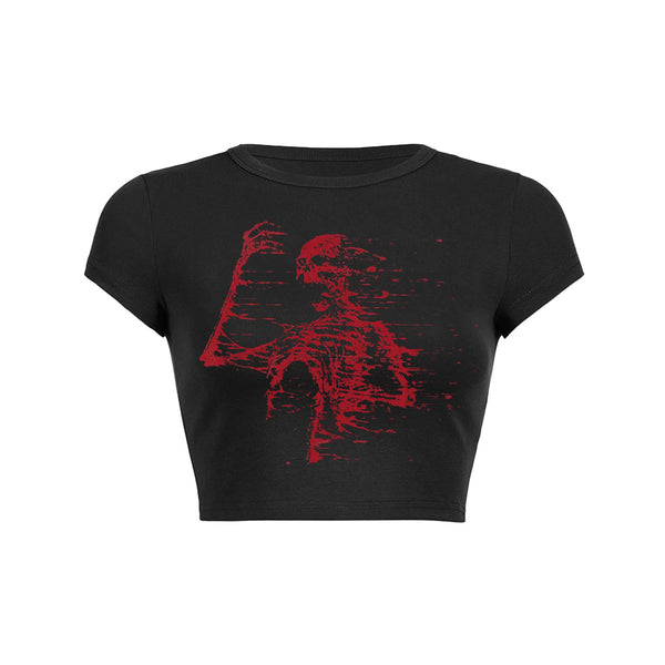 T-shirt bébé incliné à imprimé squelette 