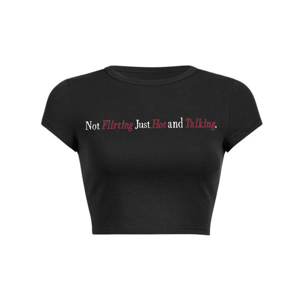 T-shirt court pour bébé Y2K, tout simplement sexy et parlant 