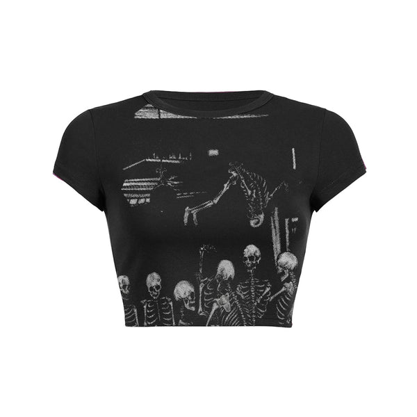 T-shirt bébé incliné à imprimé squelette 