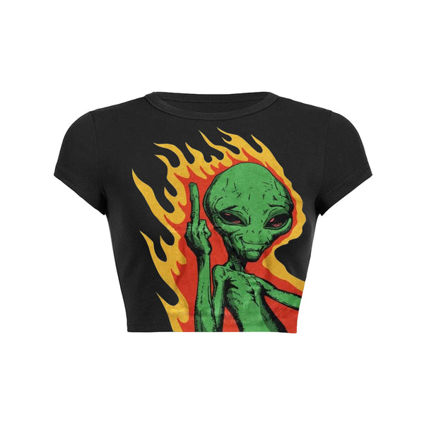 T-shirt bébé à poches inclinées et imprimé lettres Alien 