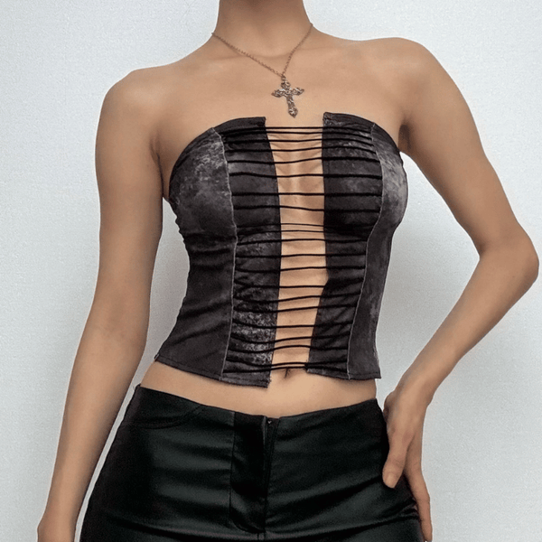 Crop top tube ajouré tie dye 
