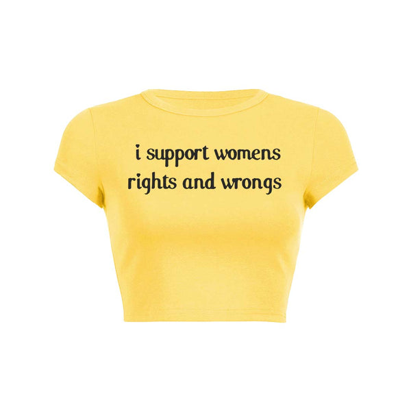 Je soutiens les femmes Y2K Baby Tee Crop Top 