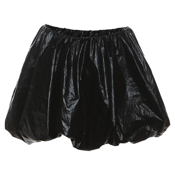 Mini-jupe unie en cuir PU 