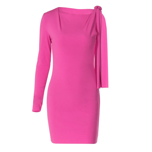 One shoulder knotted mini dress  | red tango dress