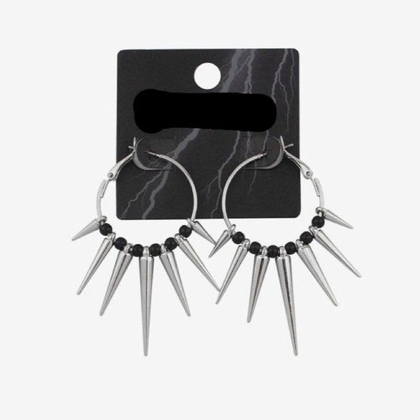 Boucles d'oreilles pendantes en perles à décor conique