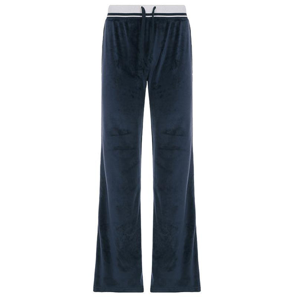 Pantalon taille basse en patchwork de velours tricoté à nouer soi-même 