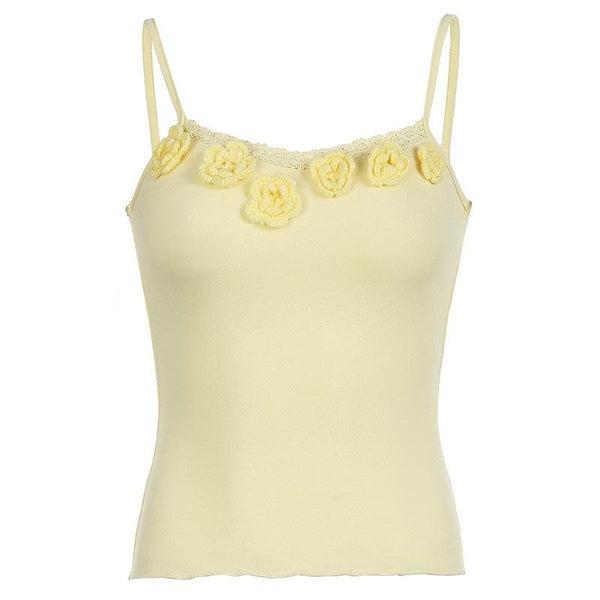 Haut caraco à volants avec ourlet en dentelle et appliques florales 