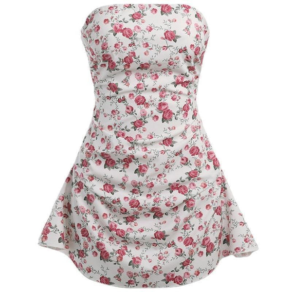 Mini-robe tube dos nu à imprimé fleuri 