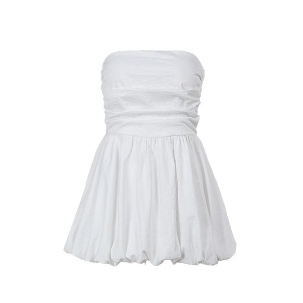 Mini-robe tube froncée dos nu 