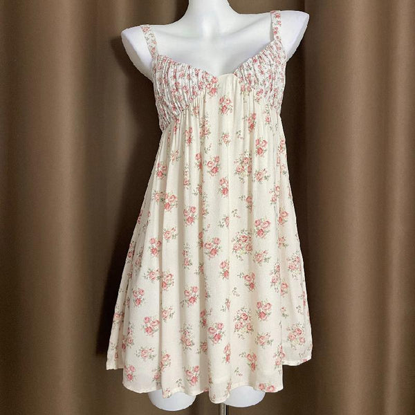 Mini-robe camisole zippée ajustable à imprimé fleuri 