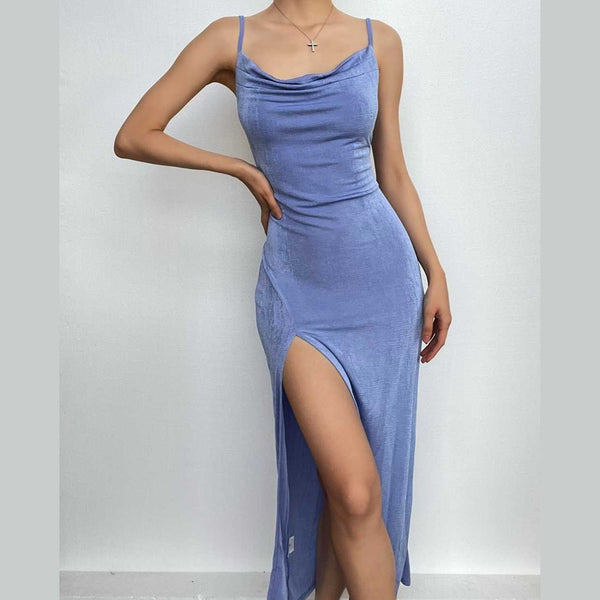 Robe midi à col bénitier et dos nu, coupe caraco irrégulière unie | robe tango rouge