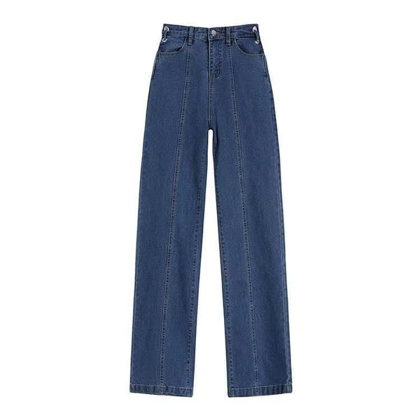 Lace up self tie straight leg high rise raw hem jeans
