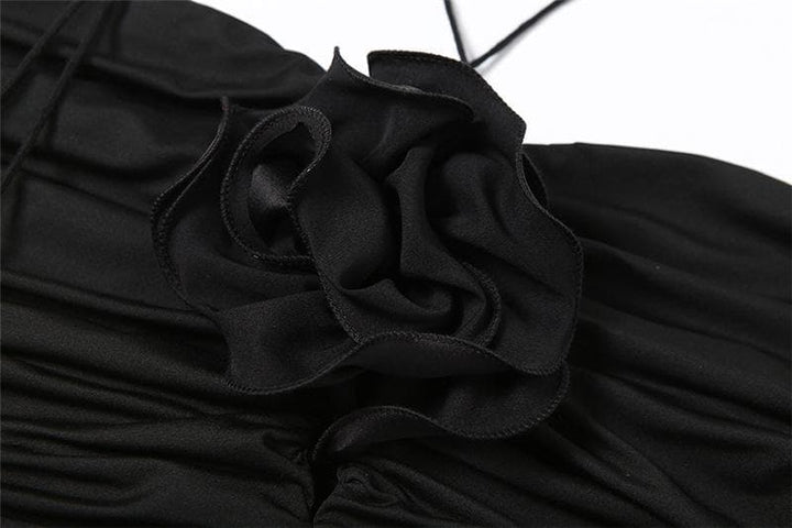 Ruched appliques solid top - Halibuy