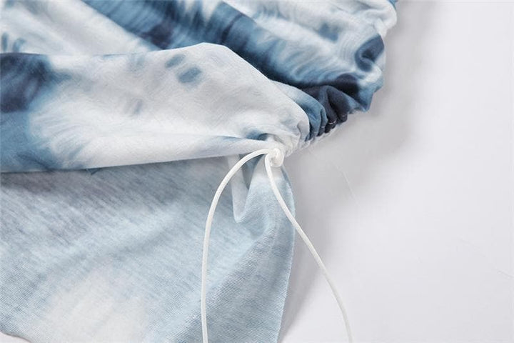 Cowl neck tie dye cami mini dress - Halibuy