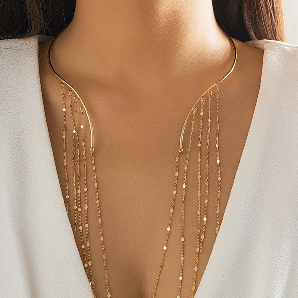Collier ouvert à pompons solides 