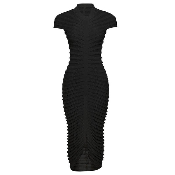 Robe longue transparente à manches courtes et col ras du cou en maille unie | robe tango rouge