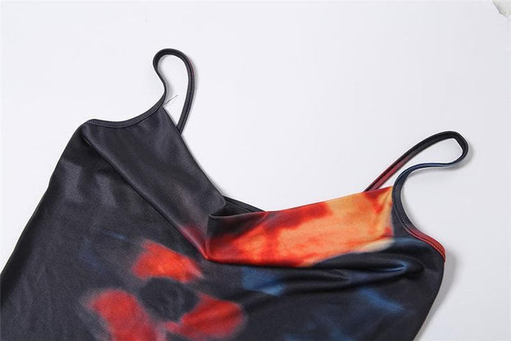 Cowl neck print cami maxi dress - Halibuy