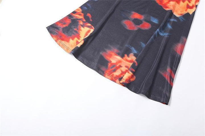Cowl neck print cami maxi dress - Halibuy