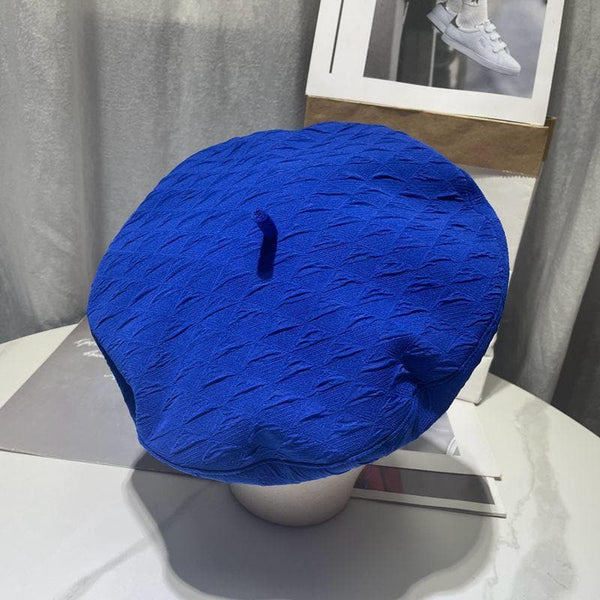 Solid textured beret hat