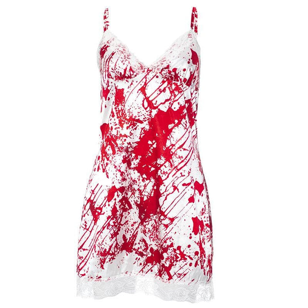 Lace hem contrast v neck backless cami mini dress  | red tango dress