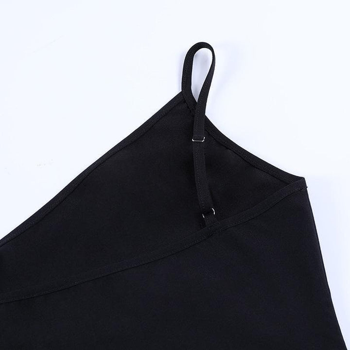 One shoulder hollow out dress - Halibuy